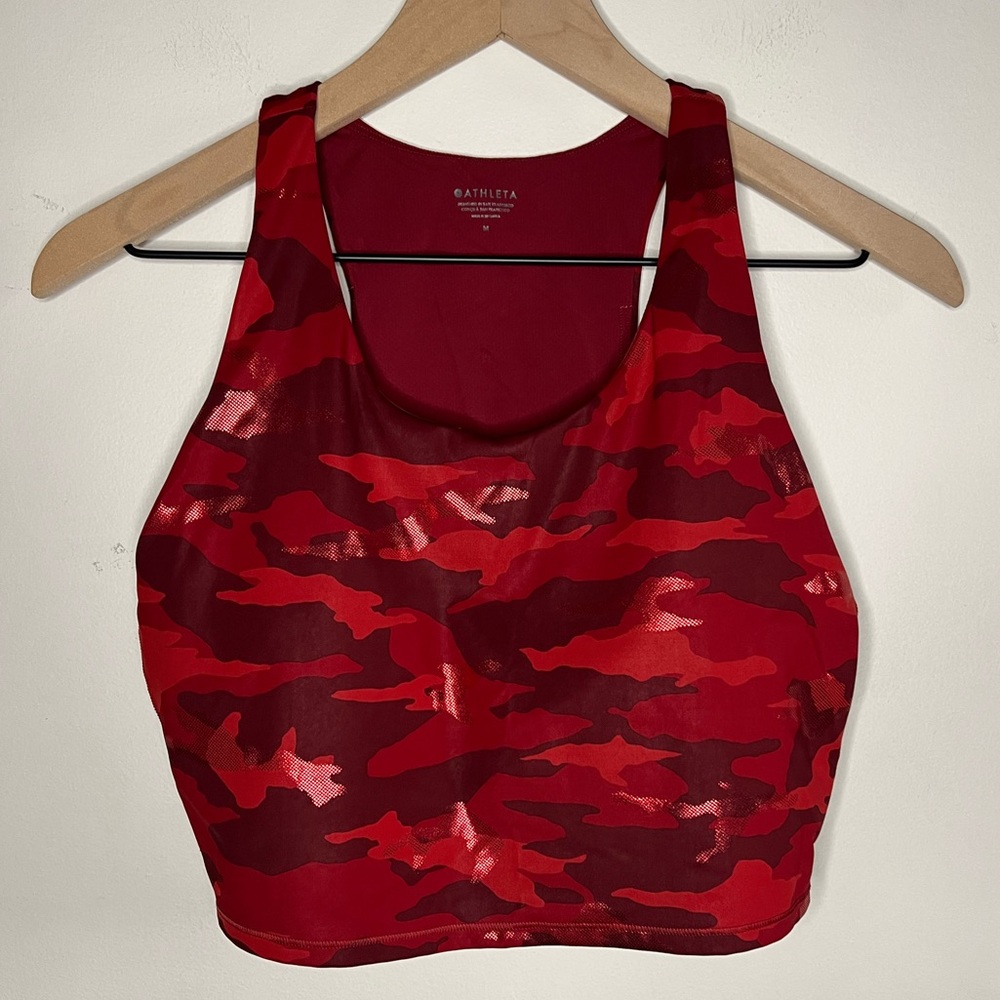 Athleta Ultimate Camo Crop Sports Bra: D-DD Cup